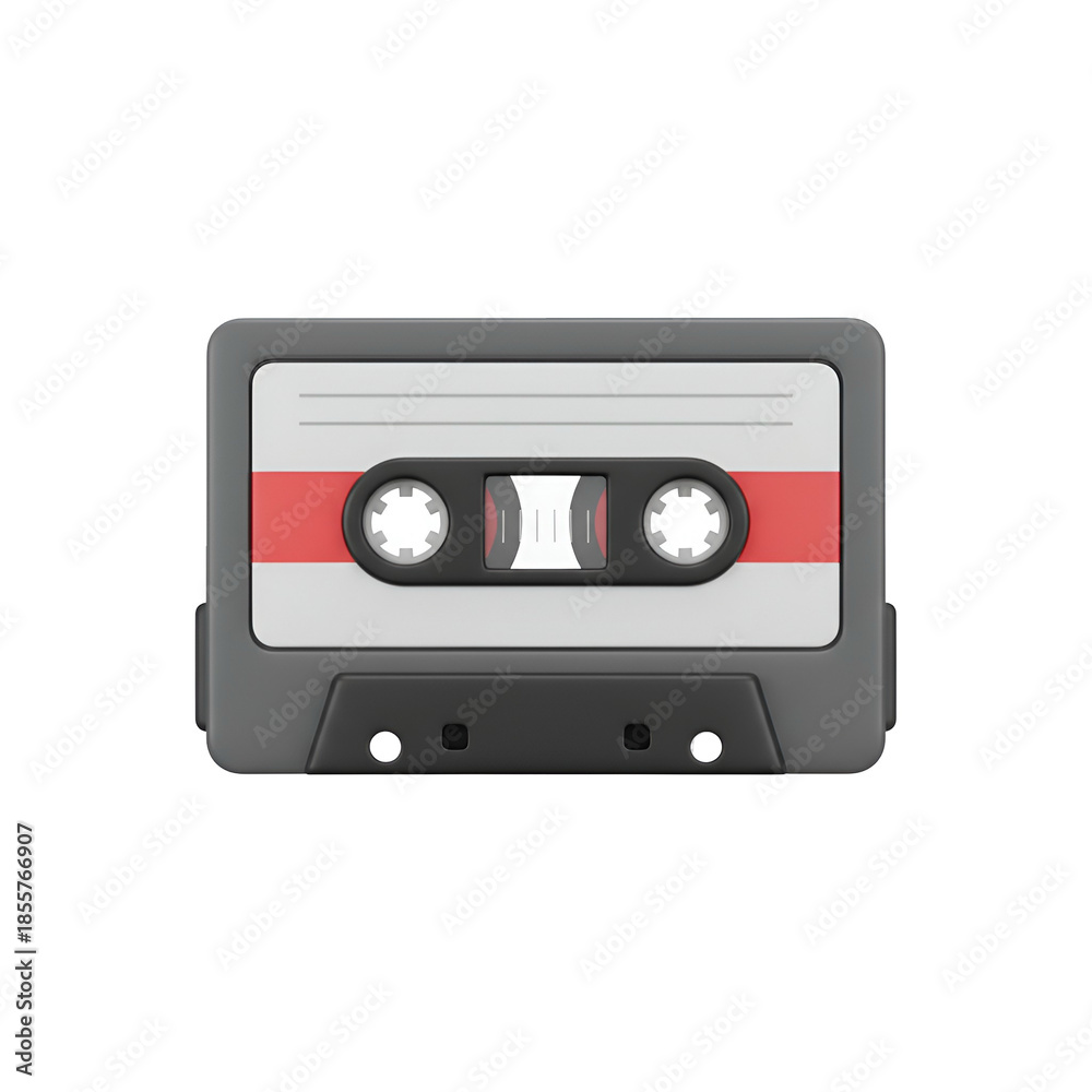 Obraz premium Compact Cassette Tape Isolated on White.