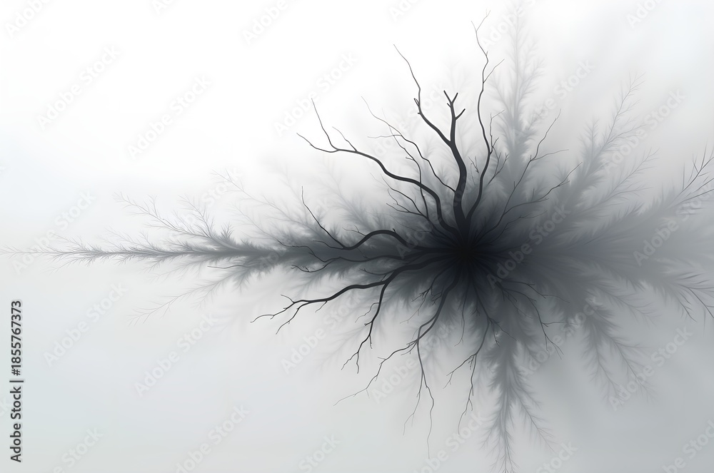 Fototapeta premium Abstract Branching Form Against a Pale Background