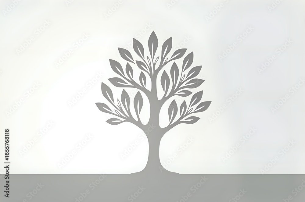 Fototapeta premium Stylized Tree Silhouette Against a Light Background