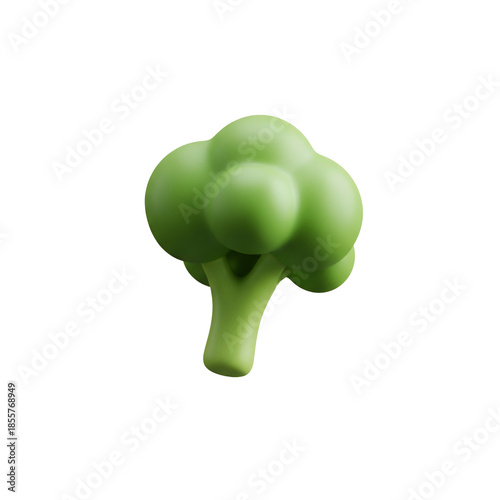 Fresh Green Broccoli Floret with Stem.