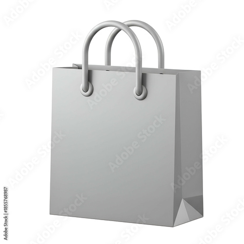 White Paper Shopping Bag with Handles.