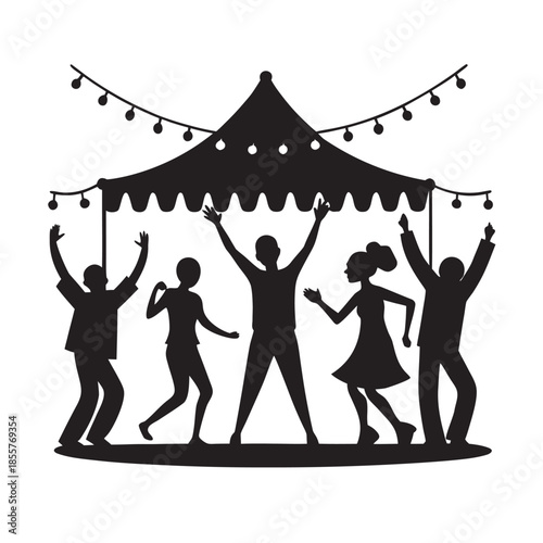Music Festival Dance Joy Celebration Silhouette