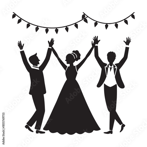 Wedding Celebration Dance Party Silhouette
