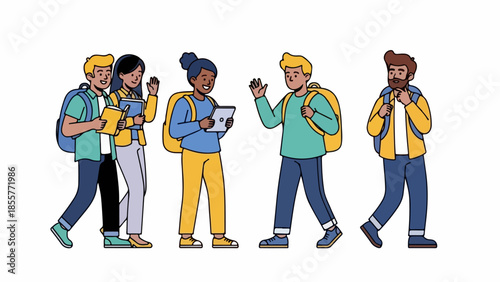 Creative Individual Engaged in Artistic Expression with a Large Yellow Pencil on a Vibrant Blue Background