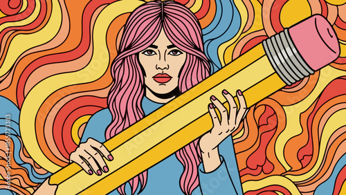 A lively vector illustration capturing the essence of diverse student life, featuring individuals walking and studying on a bustling university campus