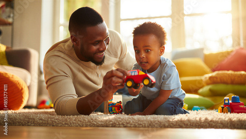 Father Son Playtime at Home: Joyful Family Bonding with Toys, Childhood Development & Parenting Moments