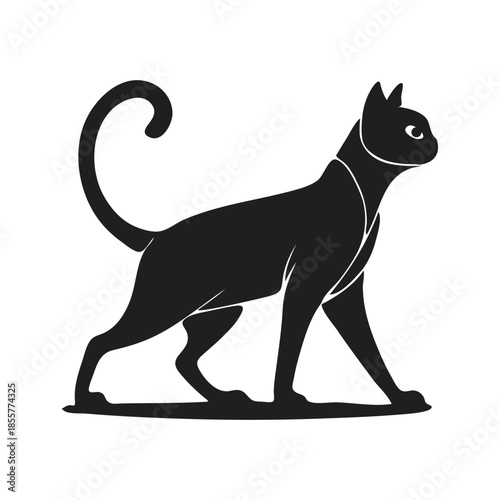 Cute cartoon black cat.