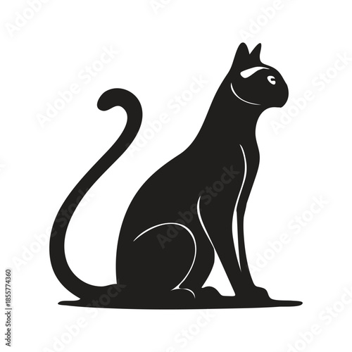 Cute cartoon black cat.