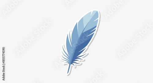 Stylized blue feather icon representing lightness and creativity in digital design