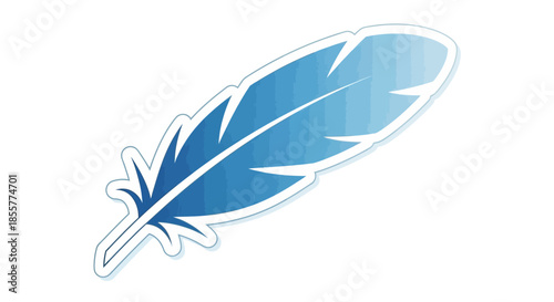 Stylized blue feather illustration with a modern design suitable for logo use and branding