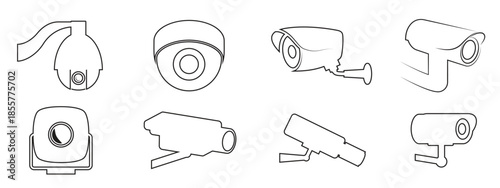  set of isolated icons on a theme cctv