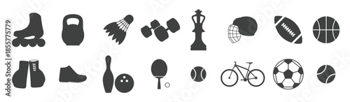 set of isolated icons on a theme sport