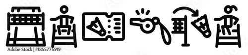 Simple Set of Badminton Line Icons