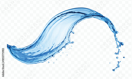 realistic colorful water liquid splash in different color and curve style isolated on transparent background
