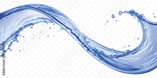 realistic colorful water liquid splash in different color and curve style isolated on transparent background