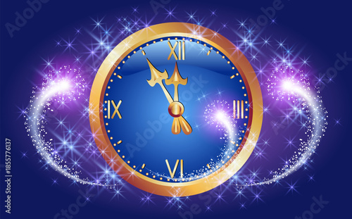 Christmas chimes with glowing sparkle firework