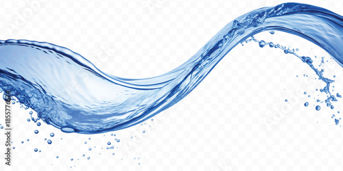 realistic colorful water liquid splash in different color and curve style isolated on transparent background