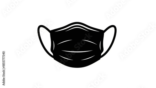 A simple black face mask on a white background illustration