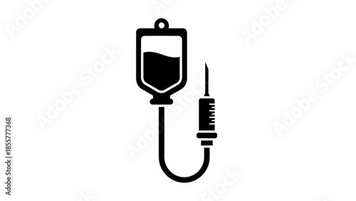 Medical IV Drip Illustration on White Background
