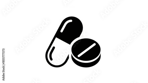 Pills and Capsules Illustration on White Background