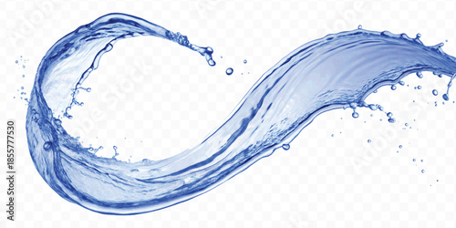 realistic colorful water liquid splash in different color and curve style isolated on transparent background