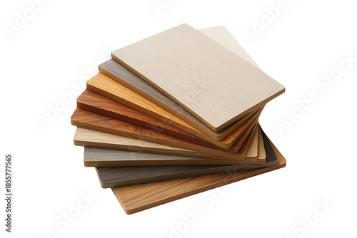 Modern Decorative Surface Sample Boards with Wood Texture Isolated on a Transparent Background
