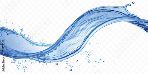 realistic colorful water liquid splash in different color and curve style isolated on transparent background