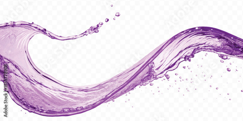 realistic colorful water liquid splash in different color and curve style isolated on transparent background