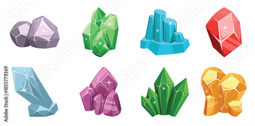 pack of crystal rocks d icons
