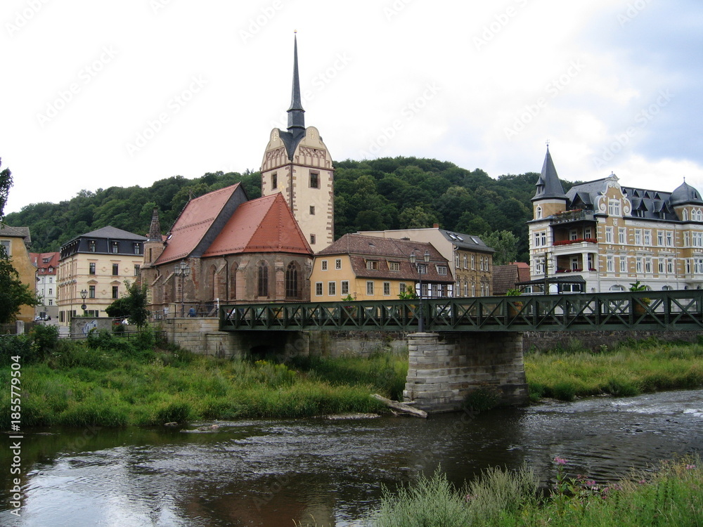 Fototapeta premium Altstadt von Gera mit Kirche