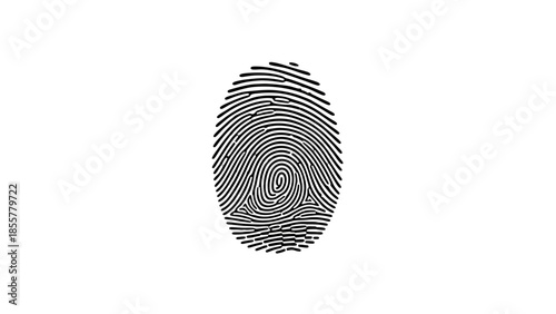 Fingerprint on white background, unique identity concept, biometric identification.