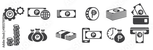 peso icons vector