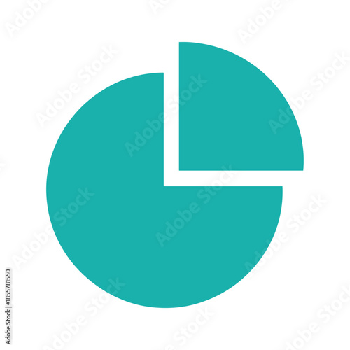 Teal Pie Chart Vector Illustration