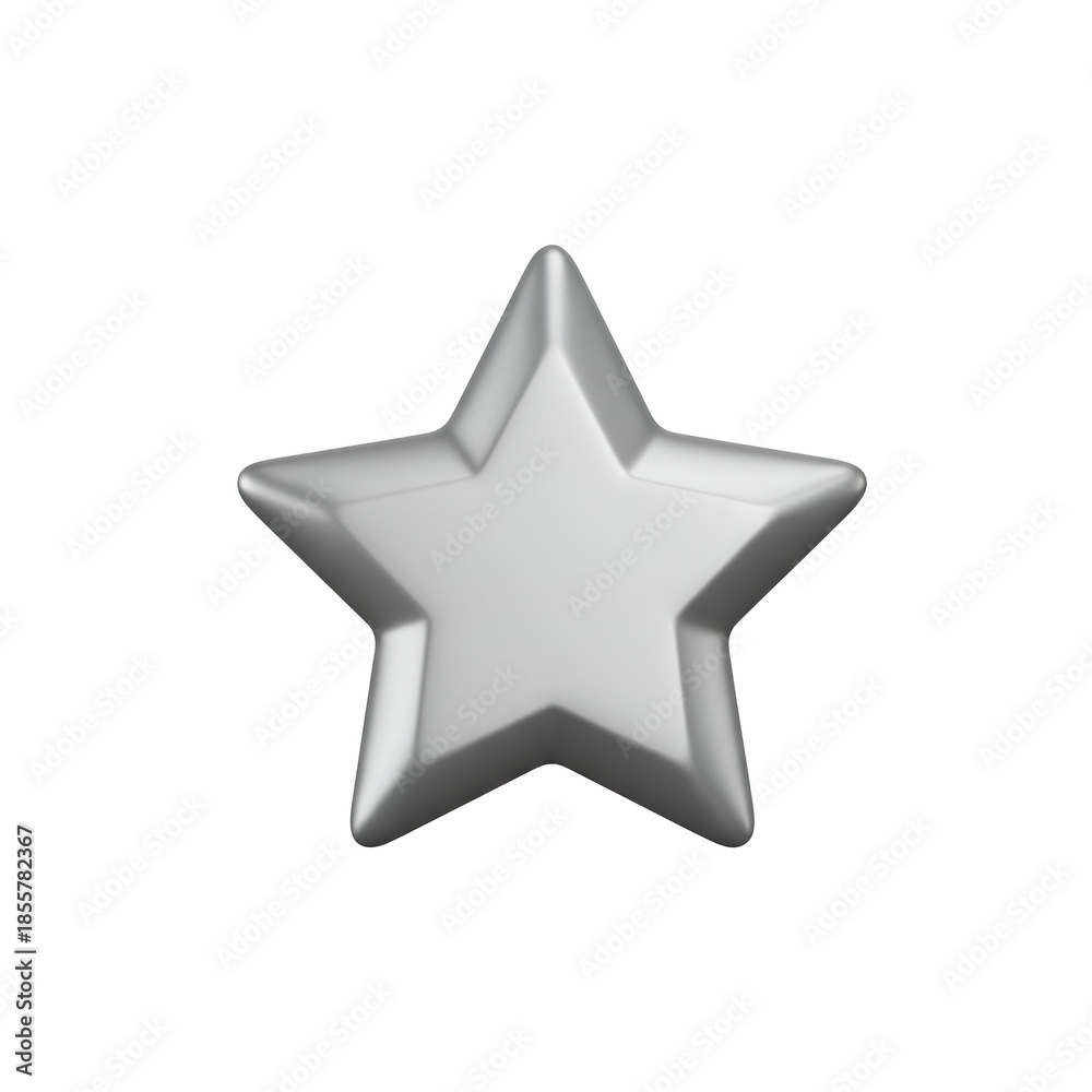 Obraz premium Silver Star Icon Isolated on White.