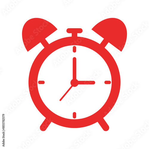Red Alarm Clock Vector Illustration