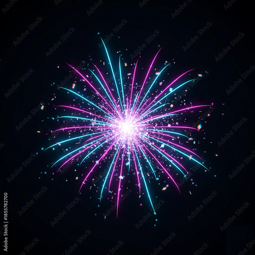 Fototapeta premium fireworks on the black background