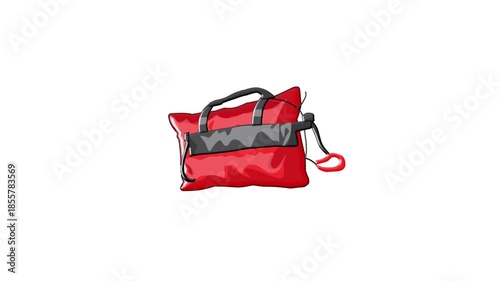 2D Animated Rescue Bag Icon for Emergency and Safety Use