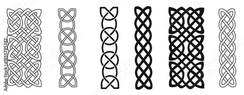 Scandinavian ornament collection. Celtic tribal ornaments vector set.