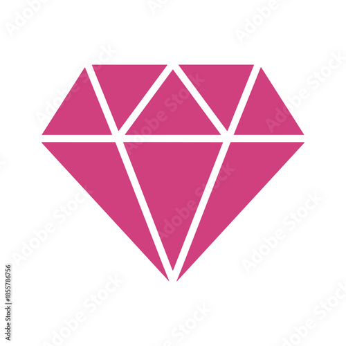 Pink Diamond Icon Vector
