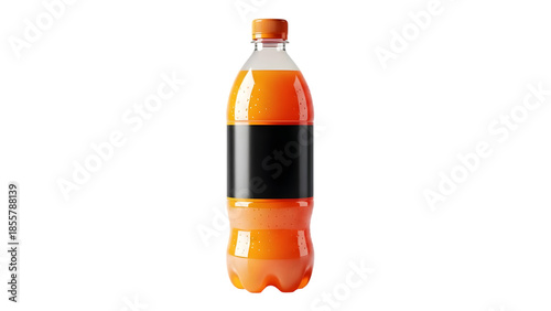 Orange soda bottle isolated on transparent background
