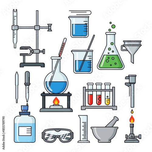 Comprehensive Laboratory Equipment Set for Scientific Experiments and Chemistry Analysis