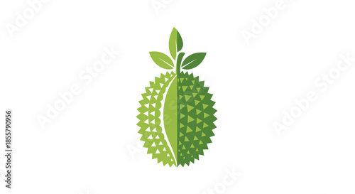 Stylized green dragon fruit illustration emphasizing health and natural freshness in minimalist