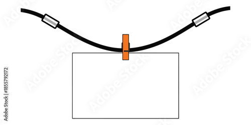 Black cable with orange clamp on a white background
