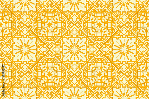 Luxury Chinese-inspired seamless pattern in gold tones. Designed for fabric printing, premium textiles, fashion production, decorative surfaces, and industrial manufacturing