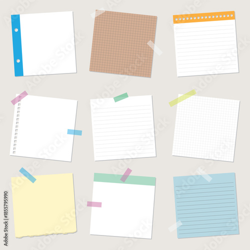 Blank Sticky Notes, Paper on Stickers, Memo Pad Stickers, Notebook Sheet, with Tape, Meeting Reminder.