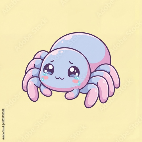 Cute Spider Crying Sticker – Anime Kawaii Emoji Reaction