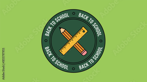 Back to school concept with crossed pencil and ruler education stationery learn