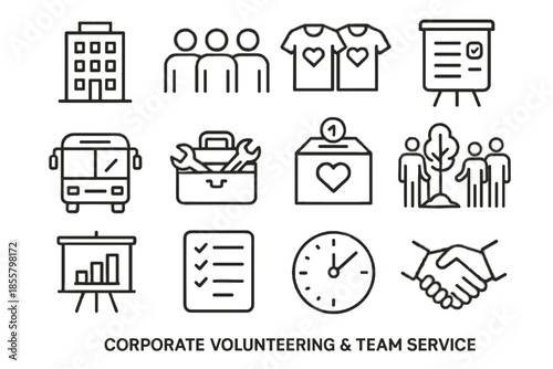 Icon checklist icons corporate planted work volunteering transport sheet presentation service group