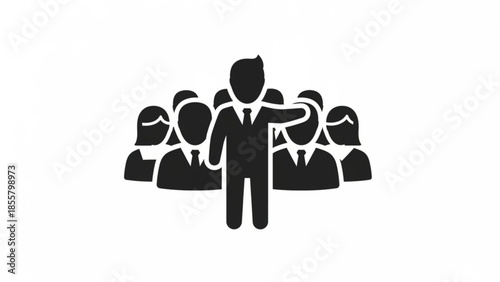 Business leader presenting to a group of professionals in a corporate setting