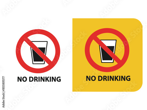 No Drinking Signs Alerting Against Alcohol Consumption